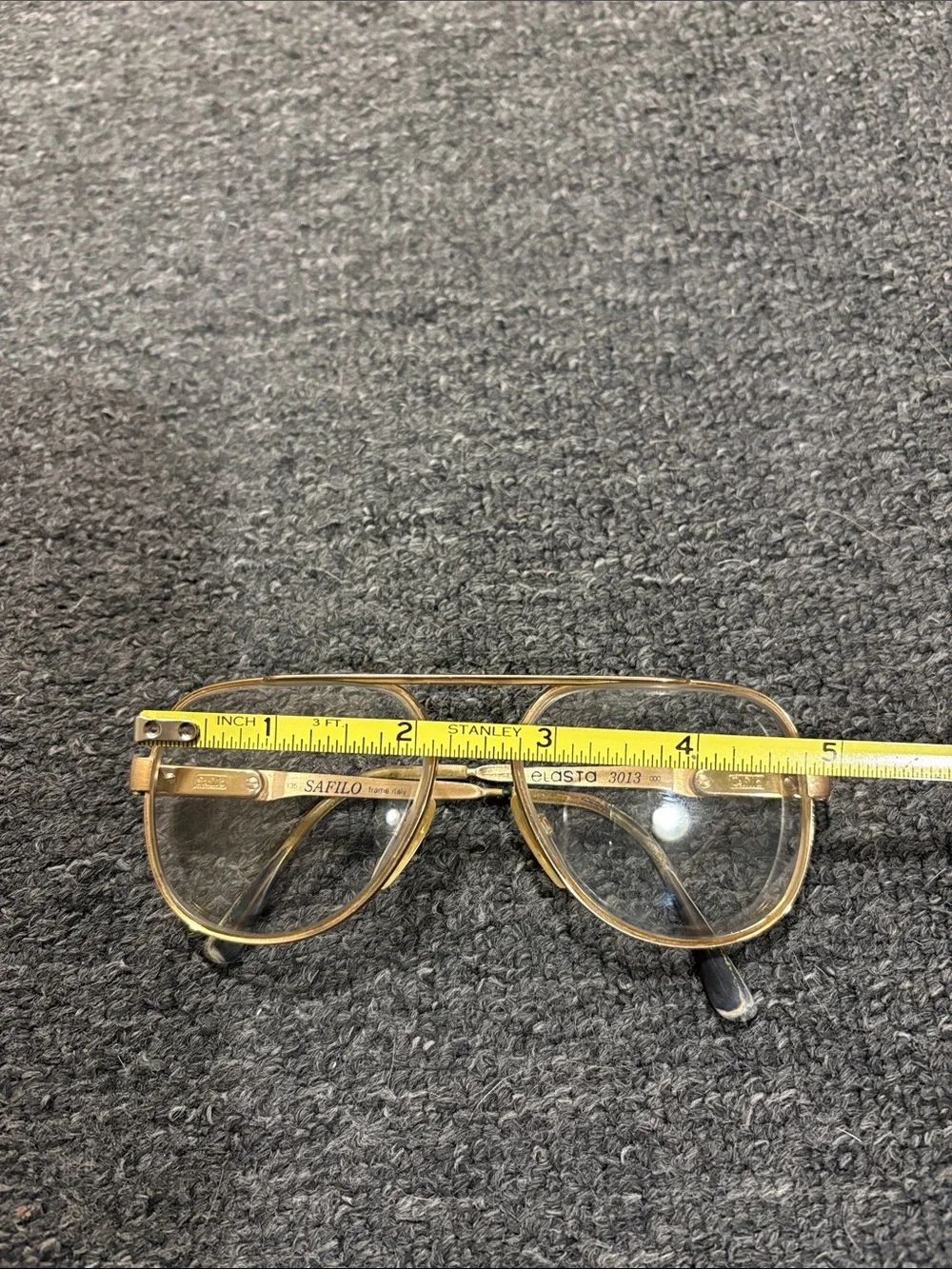 Safilo Elasta 3013 Gold Aviator Eyeglasses Frames Italy Vintage